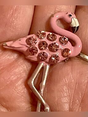 Pink Flamingo Crystal Brooch Pin - Women Jewelry